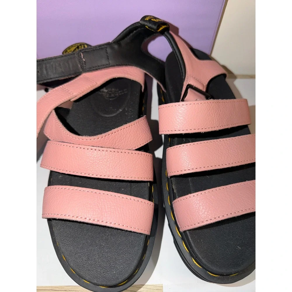 Dr Martens Blaire‎ Pink Leather Strap Platform Sandals Womens Size 8 summer